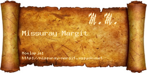 Missuray Margit névjegykártya
